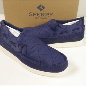 Sperry Quilted Nylon Moc-Sider Slip On Shoes Sneakers Microfleece Lining NIB